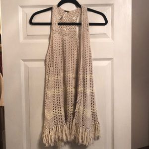 Free people crochet vest